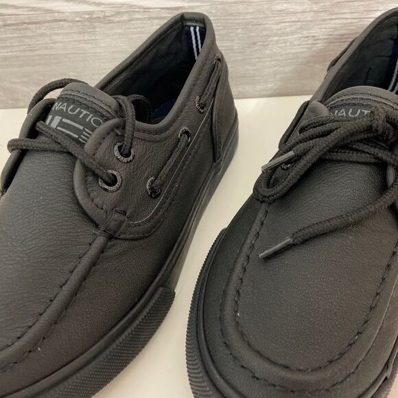 NEW BOYS NAUTICA BLACK BOAT OXFORD SHOES - Picture 7 of 8
